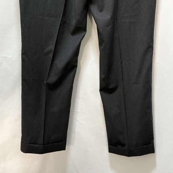 Jos A Bank Black 100% Wool Dress Pants Pleated Front Cuffed Hems Mens 41x29 Reg - Picture 15 of 16
